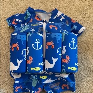 Blue baby Swimwear with Marine Print